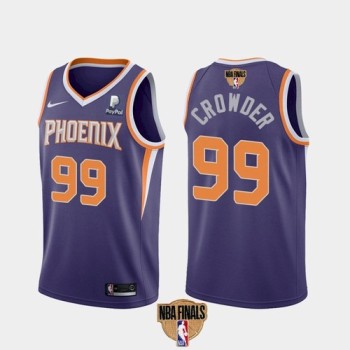 Men's Phoenix Suns #99 Jae Crowder 2021 Purple NBA Finals Icon Edition Stitched Jersey Men's Phoenix Suns #99 Jae Crowder 2021 Purple NBA Finals Icon Edition Stitched Jersey