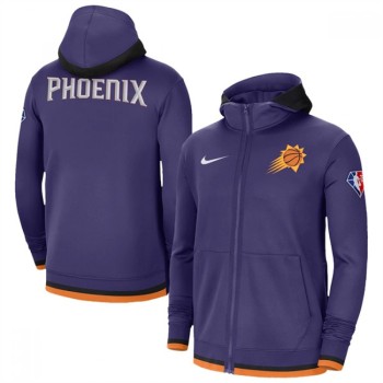 Men's Phoenix Suns Purple 75th Anniversary Performance Showtime Full-Zip Hoodie Jacket Men's Phoenix Suns Purple 75th Anniversary Performance Showtime Full-Zip Hoodie Jacket
