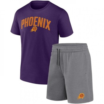 Men's Phoenix Suns Purple/Heather Gray Arch T-Shirt & Shorts Combo Set Men's Phoenix Suns Purple/Heather Gray Arch T-Shirt & Shorts Combo Set