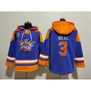 Men's Phoenix Suns #3 Bradley Beal Purple Ageless Must-Have Lace-Up Pullover Hoodie Men's Phoenix Suns #3 Bradley Beal Purple Ageless Must-Have Lace-Up Pullover Hoodie