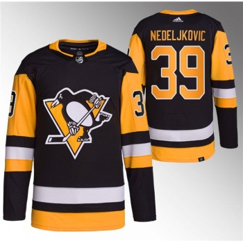 Men's Pittsburgh Penguins #39 Alex Nedeljkovic Black Stitched Jersey Men's Pittsburgh Penguins #39 Alex Nedeljkovic Black Stitched Jersey