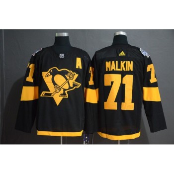 Men's Pittsburgh Penguins #71 Evgeni Malkin Black 2019 Stadium Series Stitched NHL Jersey Men's Pittsburgh Penguins #71 Evgeni Malkin Black 2019 Stadium Series Stitched NHL Jersey