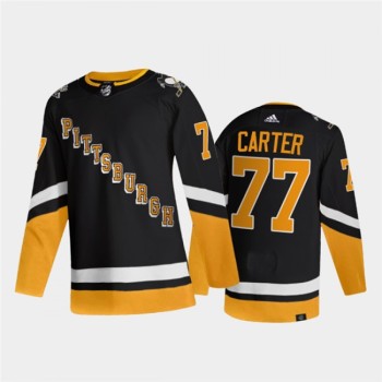 Men's Pittsburgh Penguins #77 Jeff Carter 2021/2022 Black Stitched Jersey Men's Pittsburgh Penguins #77 Jeff Carter 2021/2022 Black Stitched Jersey