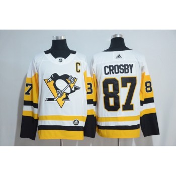 Men's Pittsburgh Penguins #87 Sidney Crosby White Road Authentic Stitched NHL Jersey Men's Pittsburgh Penguins #87 Sidney Crosby White Road Authentic Stitched NHL Jersey