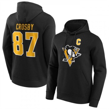 Men's Pittsburgh Penguins #87 Sidney Crosby Black Pullover Hoodie Men's Pittsburgh Penguins #87 Sidney Crosby Black Pullover Hoodie