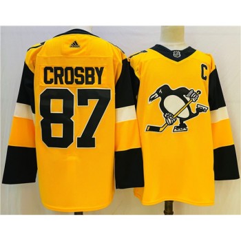 Men's Pittsburgh Penguins #87 Sidney Crosby Gold Stitched NHL Jersey Men's Pittsburgh Penguins #87 Sidney Crosby Gold Stitched NHL Jersey
