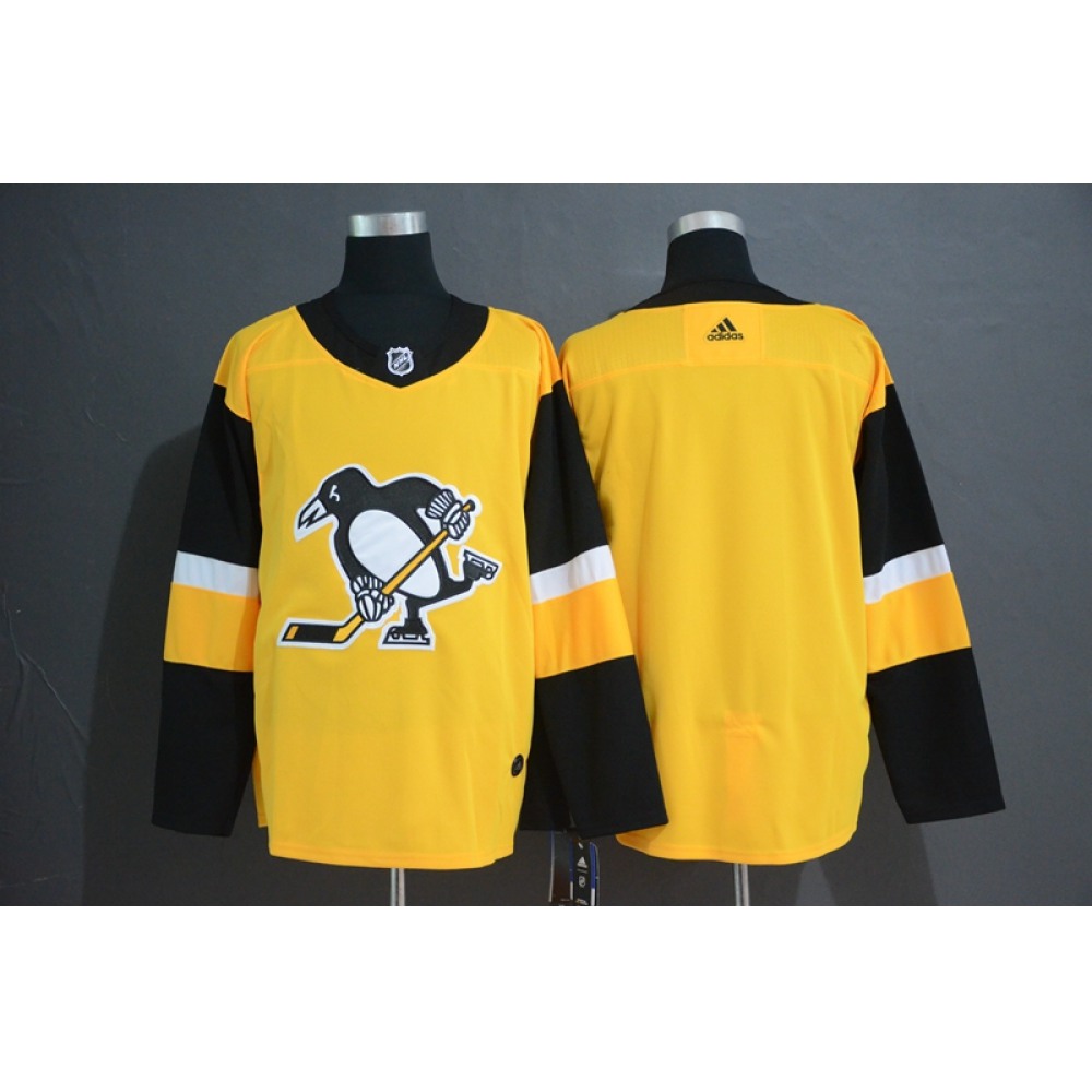 Men's Pittsburgh Penguins Gold Stitched NHL Jersey