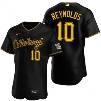 Men's Pittsburgh Pirates #10 Bryan Reynolds Black Flex Base Stitched MLB Jersey Men's Pittsburgh Pirates #10 Bryan Reynolds Black Flex Base Stitched MLB Jersey