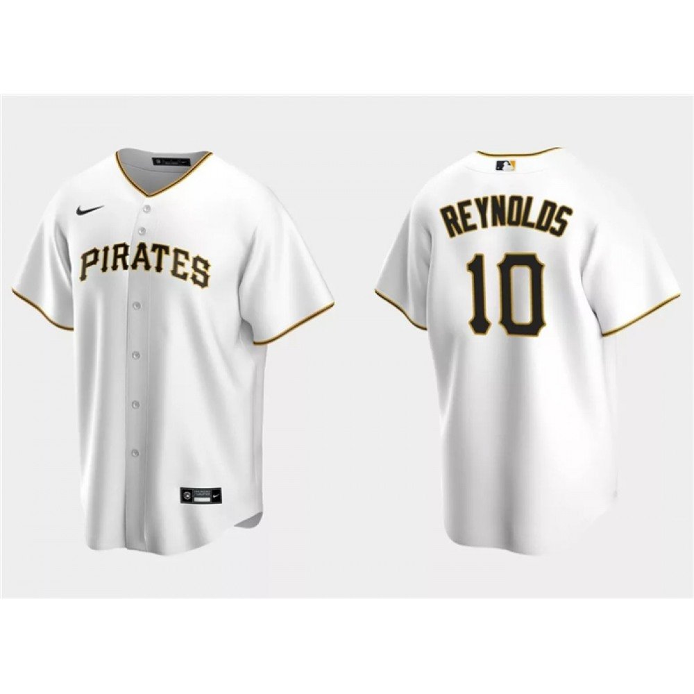 Men's Pittsburgh Pirates #10 Bryan Reynolds White Cool Base Stitched Baseball Jersey