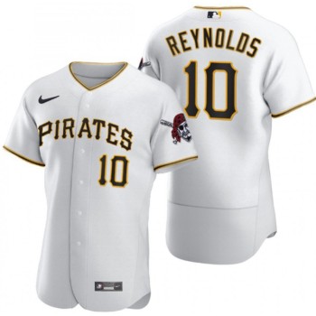 Men's Pittsburgh Pirates #10 Bryan Reynolds White Flex Base Stitched MLB Jersey Men's Pittsburgh Pirates #10 Bryan Reynolds White Flex Base Stitched MLB Jersey