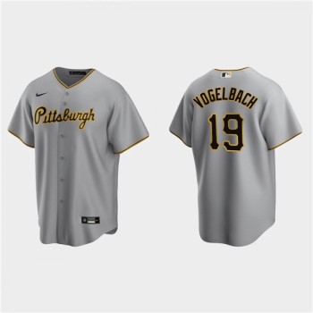Men's Pittsburgh Pirates #19 Daniel Vogelbach Grey Cool Base Stitched Jersey Men's Pittsburgh Pirates #19 Daniel Vogelbach Grey Cool Base Stitched Jersey
