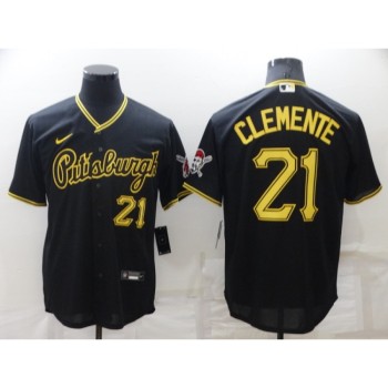 Men's Pittsburgh Pirates #21 Roberto Clemente Black Cool Base Stitched Jersey Men's Pittsburgh Pirates #21 Roberto Clemente Black Cool Base Stitched Jersey