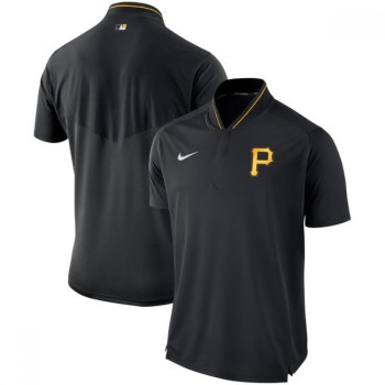 Men's Pittsburgh Pirates Black Authentic Collection Elite Performance Polo Men's Pittsburgh Pirates Black Authentic Collection Elite Performance Polo