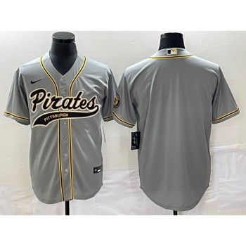 Men's Pittsburgh Pirates Blank Gray Cool Base Stitched Baseball Jersey Men's Pittsburgh Pirates Blank Gray Cool Base Stitched Baseball Jersey