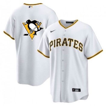 Men's Pittsburgh Pirates & Penguins White Cool Base Stitched Jersey Men's Pittsburgh Pirates & Penguins White Cool Base Stitched Jersey