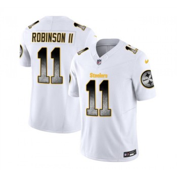 Men's Pittsburgh Steelers #11 Allen Robinson II White 2023 F.U.S.E. Smoke Vapor Untouchable Limited Stitched Jersey Men's Pittsburgh Steelers #11 Allen Robinson II White 2023 F.U.S.E. Smoke Vapor Untouchable Limited Stitched Jersey