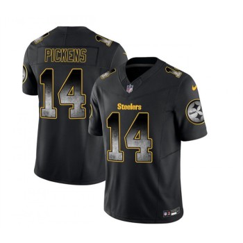 Men's Pittsburgh Steelers #14 George Pickens Black 2023 F.U.S.E. Smoke Vapor Untouchable Limited Stitched Jersey Men's Pittsburgh Steelers #14 George Pickens Black 2023 F.U.S.E. Smoke Vapor Untouchable Limited Stitched Jersey