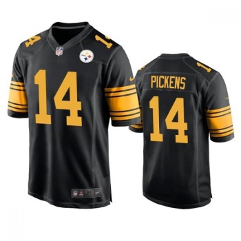 Men's Pittsburgh Steelers #14 George Pickens Black Color Rush Stitched Jersey Men's Pittsburgh Steelers #14 George Pickens Black Color Rush Stitched Jersey