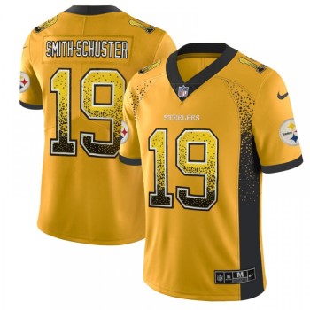 Men's Pittsburgh Steelers #19 JuJu Smith-Schuster Gold 2018 Drift Fashion Color Rush Limited Stitched NFL Jersey Men's Pittsburgh Steelers #19 JuJu Smith-Schuster Gold 2018 Drift Fashion Color Rush Limited Stitched NFL Jersey