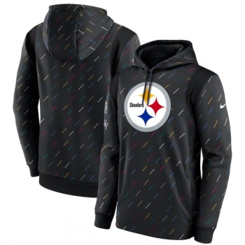 Men's Pittsburgh Steelers 2021 Charcoal Crucial Catch Therma Pullover Hoodie