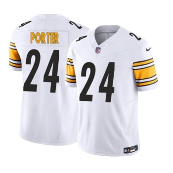 Men's Pittsburgh Steelers #24 Joey Porter Jr. White 2023 F.U.S.E. Vapor Untouchable Limited Stitched Jersey Men's Pittsburgh Steelers #24 Joey Porter Jr. White 2023 F.U.S.E. Vapor Untouchable Limited Stitched Jersey