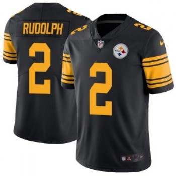 Men's Pittsburgh Steelers #2 Mason Rudolph Black Color Rush Limited Stitched NFL Jersey Men's Pittsburgh Steelers #2 Mason Rudolph Black Color Rush Limited Stitched NFL Jersey
