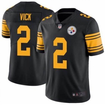 Men's Pittsburgh Steelers #2 Michael Vick Black Color Rush Limited Stitched Jersey Men's Pittsburgh Steelers #2 Michael Vick Black Color Rush Limited Stitched Jersey