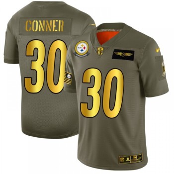 Men's Pittsburgh Steelers #30 James Conner 2019 Olive/Gold Salute To Service Limited Stitched NFL Jersey Men's Pittsburgh Steelers #30 James Conner 2019 Olive/Gold Salute To Service Limited Stitched NFL Jersey