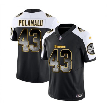 Men's Pittsburgh Steelers #43 Troy Polamalu Black/White 2023 F.U.S.E. Smoke Vapor Untouchable Limited Stitched Jersey Men's Pittsburgh Steelers #43 Troy Polamalu Black/White 2023 F.U.S.E. Smoke Vapor Untouchable Limited Stitched Jersey