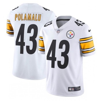 Men's Pittsburgh Steelers #43 Troy Polamalu White Vapor Untouchable Limited Stitched Jersey Men's Pittsburgh Steelers #43 Troy Polamalu White Vapor Untouchable Limited Stitched Jersey