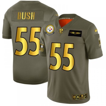 Men's Pittsburgh Steelers #55 Devin Bush 2019 Olive/Gold Salute To Service Limited Stitched NFL Jersey Men's Pittsburgh Steelers #55 Devin Bush 2019 Olive/Gold Salute To Service Limited Stitched NFL Jersey