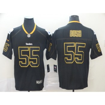 Men's Pittsburgh Steelers #55 Devin Bush Black NFL Lights Out Color Rush Stitched NFL Jersey Men's Pittsburgh Steelers #55 Devin Bush Black NFL Lights Out Color Rush Stitched NFL Jersey