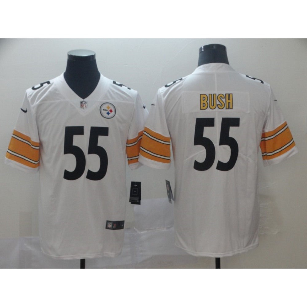 Men's Pittsburgh Steelers #55 Devin Bush White Vapor Untouchable Limited Stitched NFL Jersey