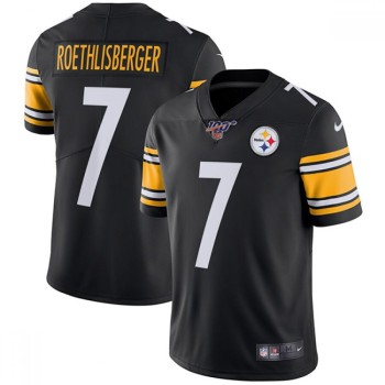 Men's Pittsburgh Steelers #7 Ben Roethlisberger Black 2019 100th Season Vapor Untouchable Limited Stitched NFL Jersey Men's Pittsburgh Steelers #7 Ben Roethlisberger Black 2019 100th Season Vapor Untouchable Limited Stitched NFL Jersey