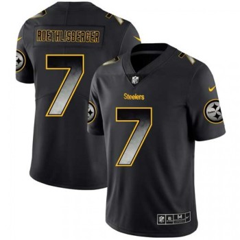 Men's Pittsburgh Steelers #7 Ben Roethlisberger Black 2019 Smoke Fashion Limited Stitched NFL Jersey Men's Pittsburgh Steelers #7 Ben Roethlisberger Black 2019 Smoke Fashion Limited Stitched NFL Jersey