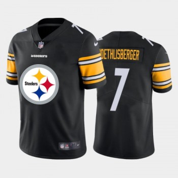 Men's Pittsburgh Steelers #7 Ben Roethlisberger Black 2020 Team Big Logo Limited Stitched Jersey Men's Pittsburgh Steelers #7 Ben Roethlisberger Black 2020 Team Big Logo Limited Stitched Jersey