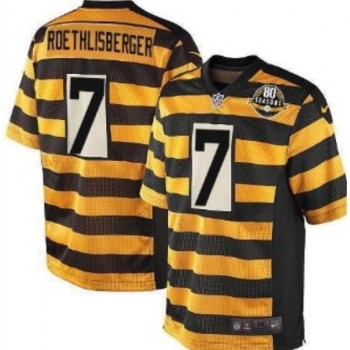 Men's Pittsburgh Steelers #7 Ben Roethlisberger bumblebee Stripe Jersey Men's Pittsburgh Steelers #7 Ben Roethlisberger bumblebee Stripe Jersey