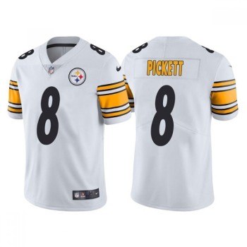 Men's Pittsburgh Steelers #8 Kenny Pickett White NFL Draft Vapor Untouchable Limited Stitched Jersey Men's Pittsburgh Steelers #8 Kenny Pickett White NFL Draft Vapor Untouchable Limited Stitched Jersey