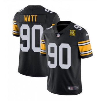 Men's Pittsburgh Steelers #90 T.J. Watt Black 2023 50th Anniversary Vapor Untouchable Limited Jersey Men's Pittsburgh Steelers #90 T.J. Watt Black 2023 50th Anniversary Vapor Untouchable Limited Jersey