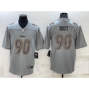 Men's Pittsburgh Steelers #90 T.J. Watt Grey Atmosphere Fashion Stitched Jersey Men's Pittsburgh Steelers #90 T.J. Watt Grey Atmosphere Fashion Stitched Jersey