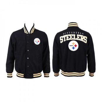 Men's Pittsburgh Steelers Black Stitched Jacket Men's Pittsburgh Steelers Black Stitched Jacket