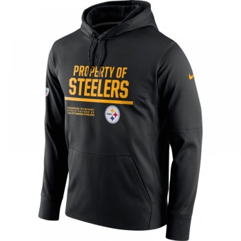 Men's Pittsburgh Steelers Black Circuit Property Of Performance Pullover Hoodie