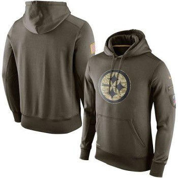 Men's Pittsburgh Steelers Olive Salute To Service KO Performance Hoodie