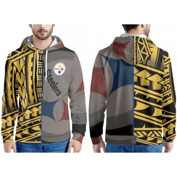 Men's Pittsburgh Steelers Yellow/Gold/Grey Pullover Hoodie Men's Pittsburgh Steelers Yellow/Gold/Grey Pullover Hoodie