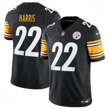 Men's Pittsburgh Steelers Black #22 Najee Harris 2023 F.U.S.E. Vapor Untouchable Limited Stitched Jersey Men's Pittsburgh Steelers Black #22 Najee Harris 2023 F.U.S.E. Vapor Untouchable Limited Stitched Jersey