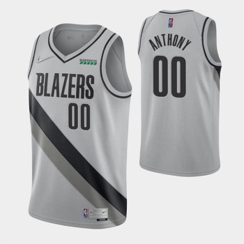 Men's Portland Trail Blazers #00 Carmelo Anthony Grey Stitched NBA Jersey Men's Portland Trail Blazers #00 Carmelo Anthony Grey Stitched NBA Jersey