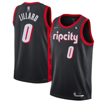 Men's Portland Trail Blazers #0 Damian Lillard Black 2021/22 City Edition 75th Anniversary Stitched Basketball Jersey Men's Portland Trail Blazers #0 Damian Lillard Black 2021/22 City Edition 75th Anniversary Stitched Basketball Jersey
