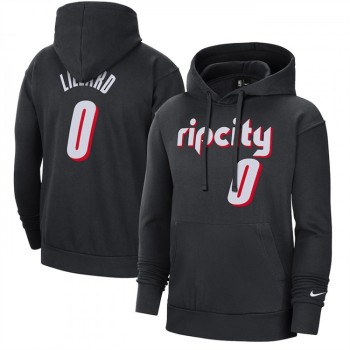 Men's Portland Trail Blazers #0 Damian Lillard Black 2021/22 City Edition Name & Number Essential Pullover Hoodie Men's Portland Trail Blazers #0 Damian Lillard Black 2021/22 City Edition Name & Number Essential Pullover Hoodie