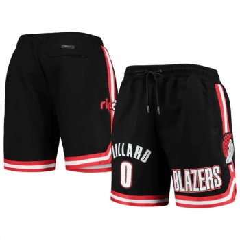 Men's Portland Trail Blazers #0 Damian Lillard Black Shorts Men's Portland Trail Blazers #0 Damian Lillard Black Shorts