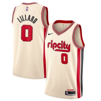 Men's Portland Trail Blazers #0 Damian Lillard Cream 2019 City Edition Stitched NBA Jersey Men's Portland Trail Blazers #0 Damian Lillard Cream 2019 City Edition Stitched NBA Jersey